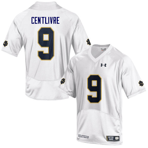 Men's NCAA Notre Dame Fighting Irish #9 Keenan Centlivre Stitched College Under Armour Authentic White Football Jersey UH10B41JB